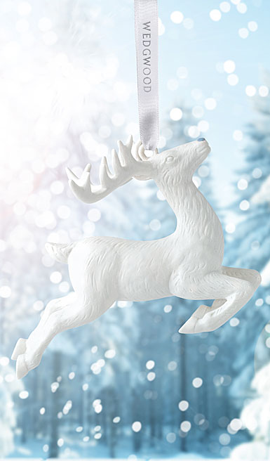 Wedgwood Figural Reindeer White Ornament