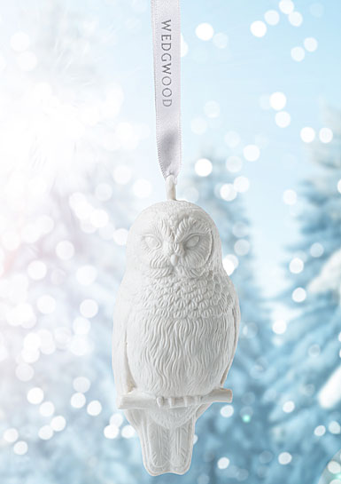 Wedgwood Figural Snowy Owl Christmas Ornament