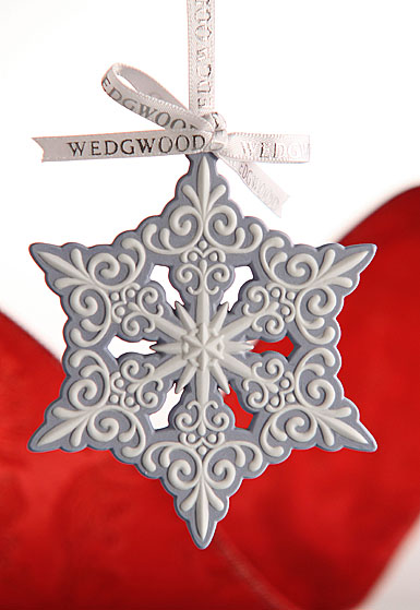 Wedgwood Blue and White Snowflake Ornament 